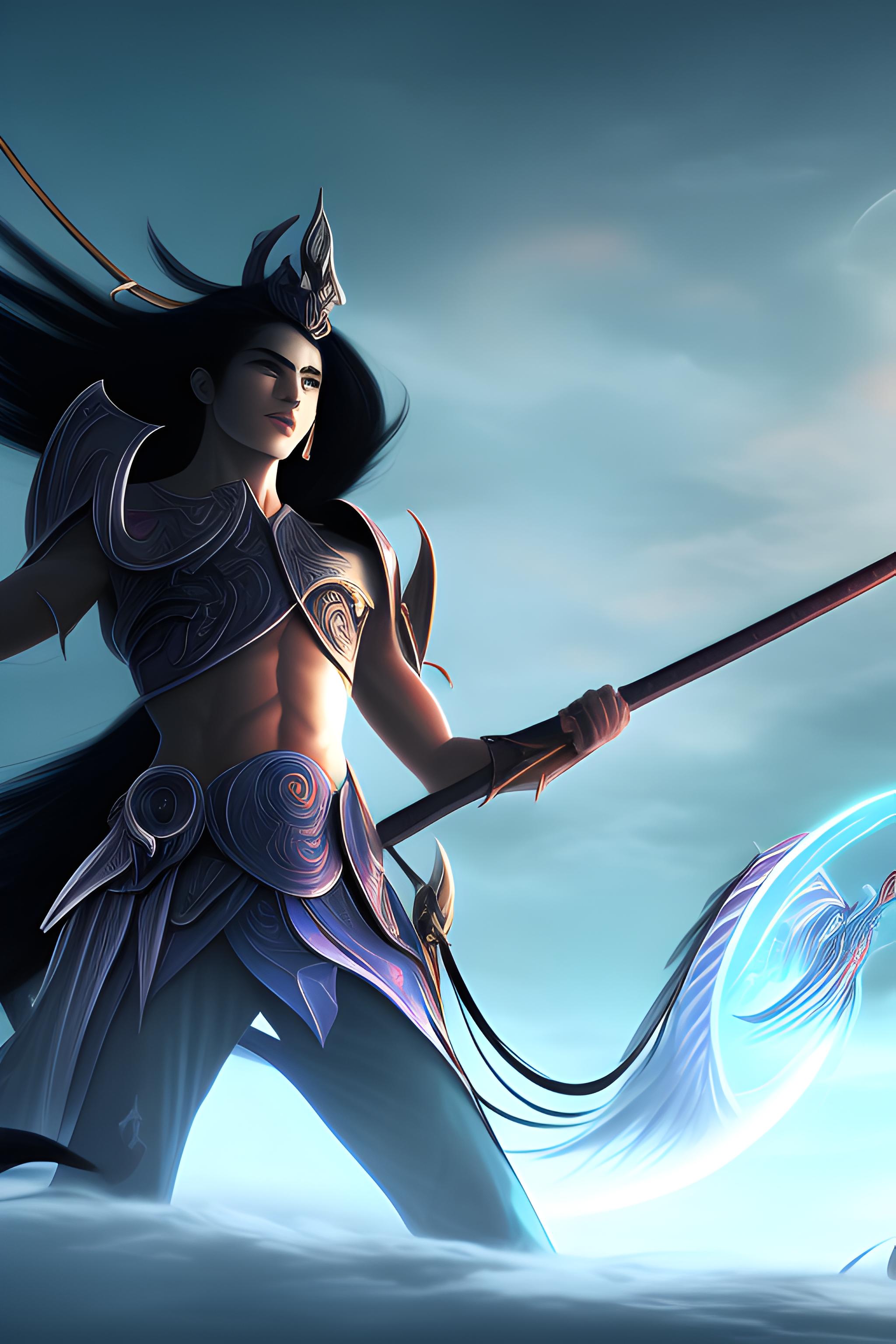 a wallpaper of Hades of Shuumatsu no Valkyrie hades vs quin shing huan (Record of Ragnarok); 1920*1080